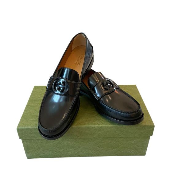 Gucci Interlocking G Loafer Millennial Ribot Black Mens 12 | US 12.5 New - Picture 1 of 16